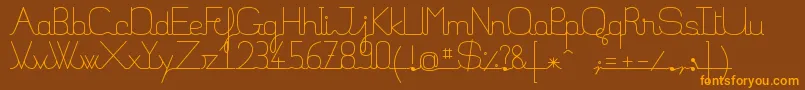FilaturestdLight Font – Orange Fonts on Brown Background