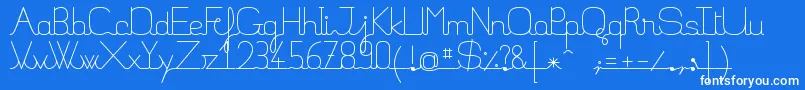 フォントFilaturestdLight – 青い背景に白い文字