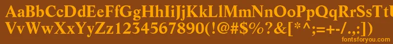 フォントLifeltstdBold – オレンジ色の文字が茶色の背景にあります。