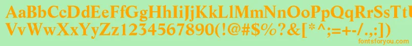 フォントLifeltstdBold – オレンジの文字が緑の背景にあります。