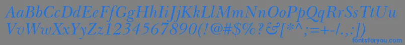 BaskervilleGreekInclined Font – Blue Fonts on Gray Background
