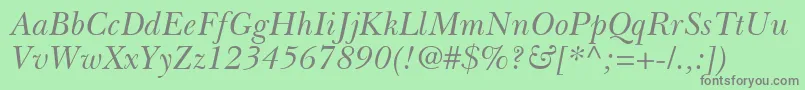 BaskervilleGreekInclined Font – Gray Fonts on Green Background