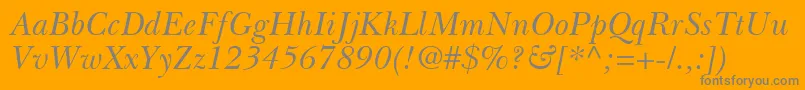 BaskervilleGreekInclined Font – Gray Fonts on Orange Background