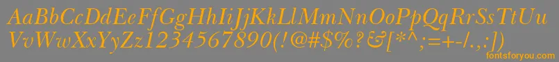BaskervilleGreekInclined Font – Orange Fonts on Gray Background