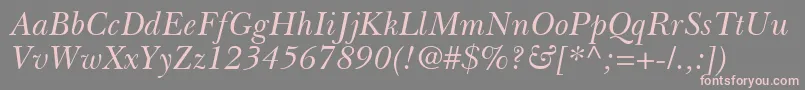 BaskervilleGreekInclined Font – Pink Fonts on Gray Background