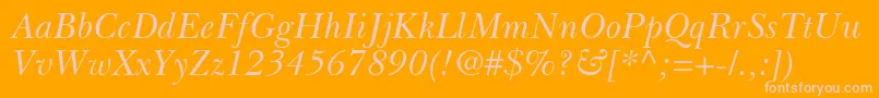 BaskervilleGreekInclined Font – Pink Fonts on Orange Background