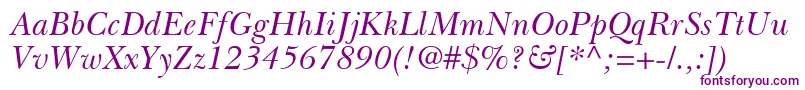 フォントBaskervilleGreekInclined – 紫色のフォント