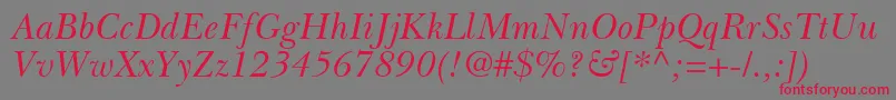 Police BaskervilleGreekInclined – polices rouges sur fond gris