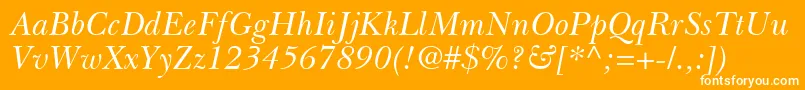 BaskervilleGreekInclined Font – White Fonts on Orange Background