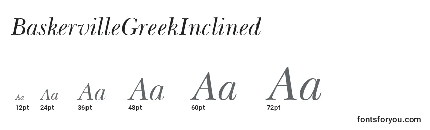 BaskervilleGreekInclined Font Sizes