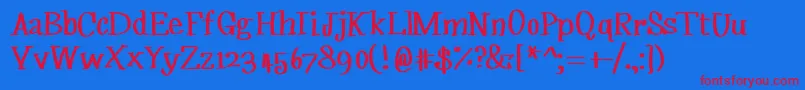 Weitere Informationen zur Ripebananas-Schriftart Ripebananas-Schriftart – Rote Schriften auf blauem Hintergrund