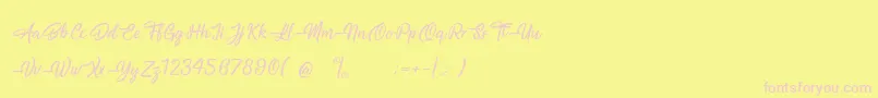 MagnificentSupernatural Font – Pink Fonts on Yellow Background