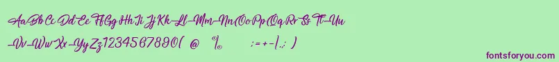 MagnificentSupernatural Font – Purple Fonts on Green Background