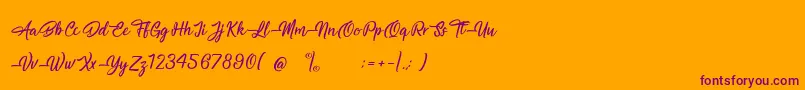 MagnificentSupernatural Font – Purple Fonts on Orange Background
