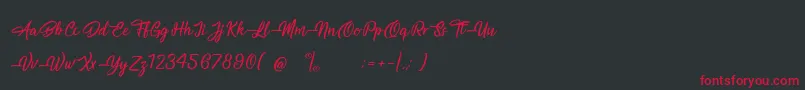 フォントMagnificentSupernatural – 黒い背景に赤い文字