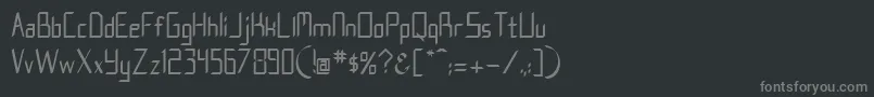 フォントNostra2003J – 黒い背景に灰色の文字