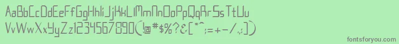 フォントNostra2003J – 緑の背景に灰色の文字