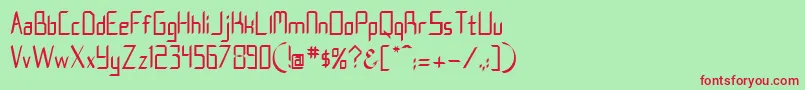 Nostra2003J Font – Red Fonts on Green Background