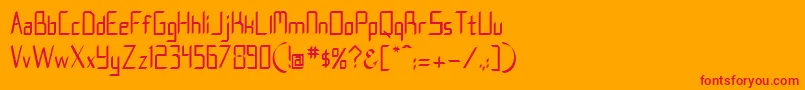 フォントNostra2003J – オレンジの背景に赤い文字