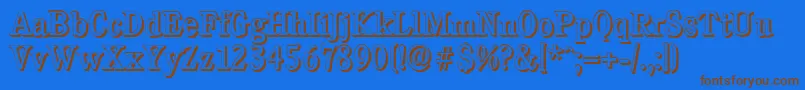 CalgaryshadowRegular Font – Brown Fonts on Blue Background
