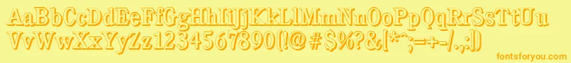 CalgaryshadowRegular Font – Orange Fonts on Yellow Background