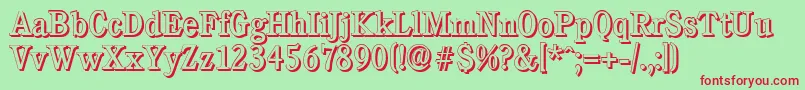 CalgaryshadowRegular Font – Red Fonts on Green Background