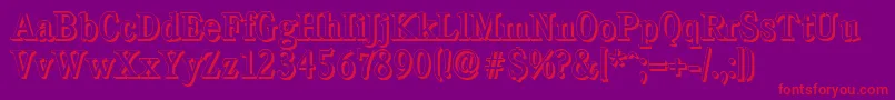 CalgaryshadowRegular Font – Red Fonts on Purple Background
