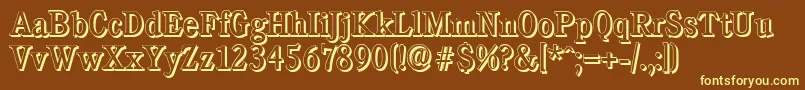 CalgaryshadowRegular Font – Yellow Fonts on Brown Background