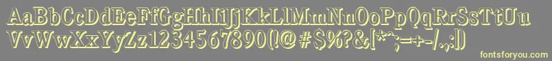 CalgaryshadowRegular Font – Yellow Fonts on Gray Background