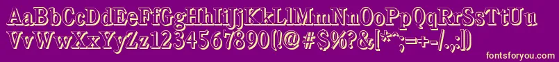 CalgaryshadowRegular Font – Yellow Fonts on Purple Background