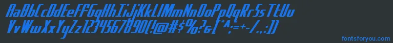Hydrosquadexpand Font – Blue Fonts on Black Background