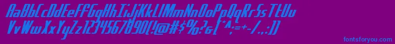 フォントHydrosquadexpand – 紫色の背景に青い文字