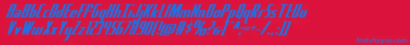 Hydrosquadexpand Font – Blue Fonts on Red Background