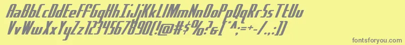 フォントHydrosquadexpand – 黄色の背景に灰色の文字