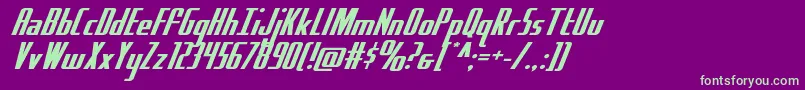 Hydrosquadexpand Font – Green Fonts on Purple Background