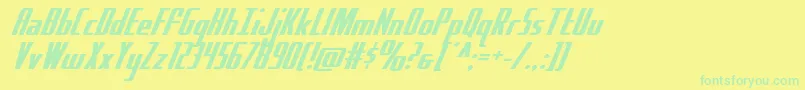 Hydrosquadexpand Font – Green Fonts on Yellow Background