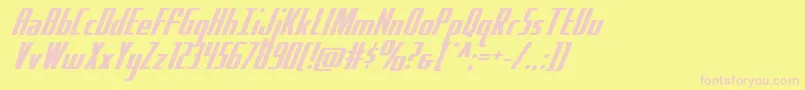 Hydrosquadexpand-Schriftart – Rosa Schriften auf gelbem Hintergrund