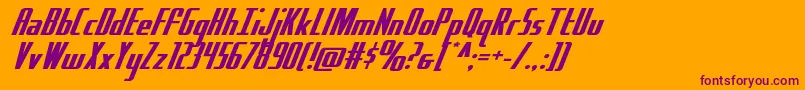 Hydrosquadexpand Font – Purple Fonts on Orange Background