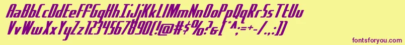 Hydrosquadexpand Font – Purple Fonts on Yellow Background