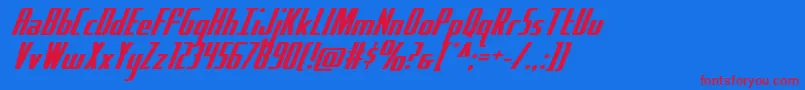 Hydrosquadexpand Font – Red Fonts on Blue Background