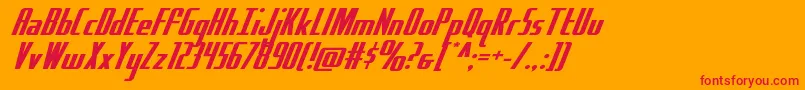 Hydrosquadexpand Font – Red Fonts on Orange Background