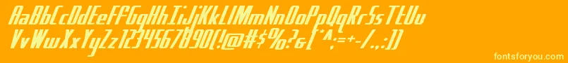 Hydrosquadexpand Font – Yellow Fonts on Orange Background