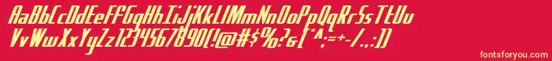 フォントHydrosquadexpand – 黄色の文字、赤い背景