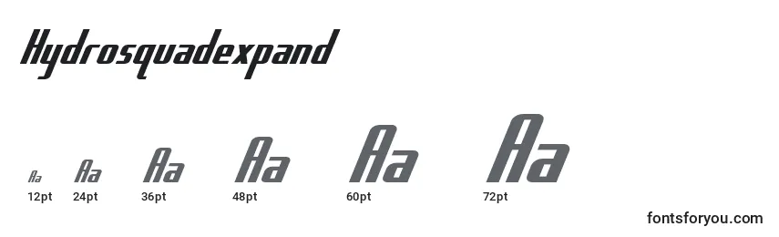 Hydrosquadexpand Font Sizes