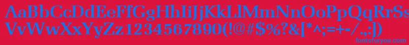 Więcej informacji o czcionce MarseilleBold Czcionka MarseilleBold – niebieskie czcionki na czerwonym tle