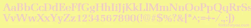 MarseilleBold-fontti – vaaleanpunaiset fontit keltaisella taustalla