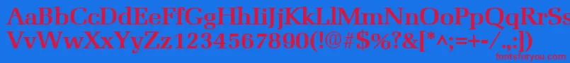 Czcionka MarseilleBold – czerwone czcionki na niebieskim tle