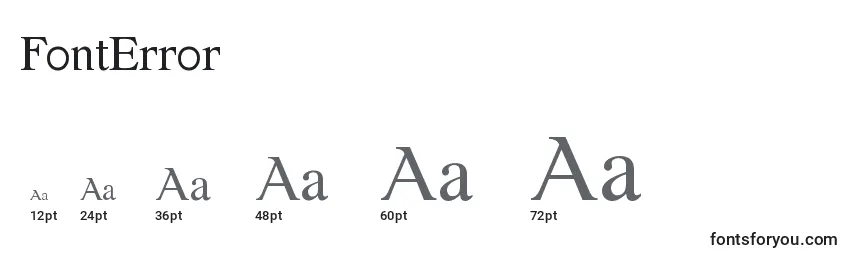 Größen der Schriftart FontError
