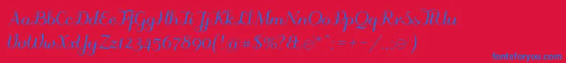 Odstemplik Font – Blue Fonts on Red Background