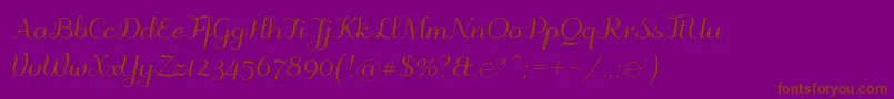 Odstemplik-Schriftart – Braune Schriften auf violettem Hintergrund